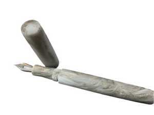 River City Pen Company Custom Made Fountain Pen Silver & White Westwood