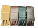 Girologio Leather 3 Pen Case your choice of Saddle Tan, Antique Brown, Black or Oxblood