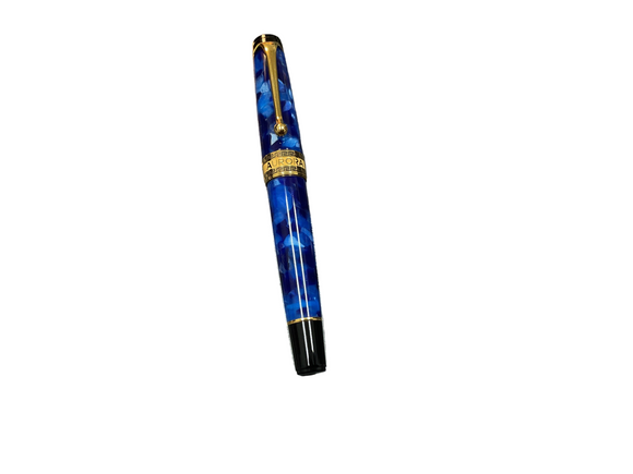 Aurora Optima Blue Auroloide Fountain Pen Gold Trim NEW!