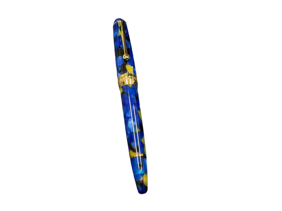 Penlux Masterpiece Delgado Betta 18kt Gold Fine Nib Piston Filling Fountain Pen NEW!