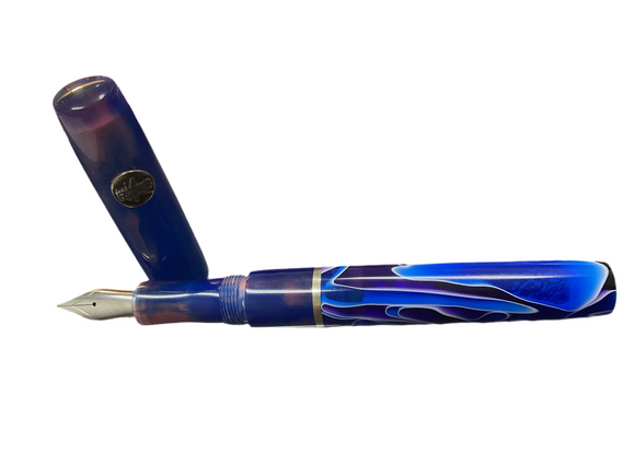 River City Pen Company Custom Made Fountain Pen Purple & Blue Westwood