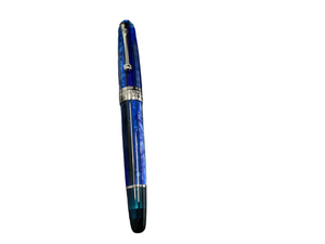 Penlux Masterpiece Delgado Blue Grotto Piston Filling Fountain Pen NEW!