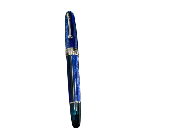 Penlux Masterpiece Delgado Blue Grotto Piston Filling Fountain Pen NEW!