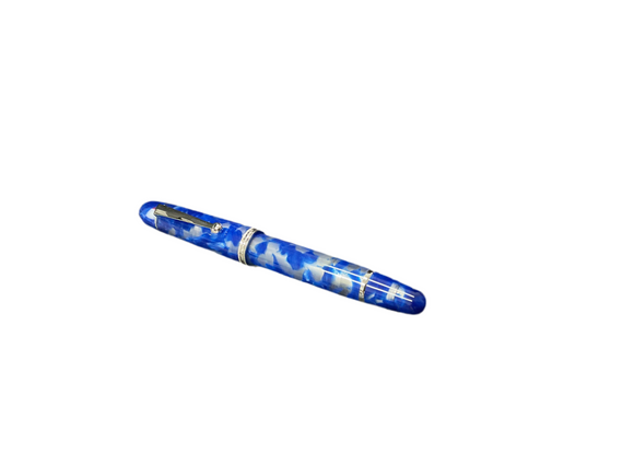 Penlux Masterpiece Grande Blue & White Koi Large Piston Filling Fountain Pen NEW!