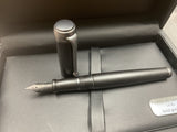 Aurora Talentum Black Ops Fountain Pen Black Matte Barrel/Cap Ruthenium Plated Trim 14k Gold Nib NEW!