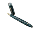Penlux Masterpiece Grande Blue Swirl Piston Filling Fountain Pen NEW!