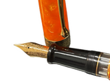 Aurora Optima Orange Auroloide with Gold Trim Fountain Pen NEW!