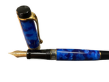 Aurora Optima Blue Auroloide Fountain Pen Gold Trim NEW!
