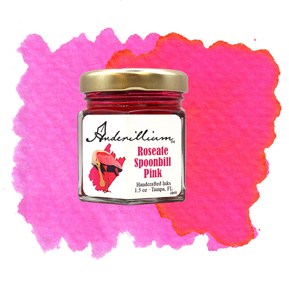 Anderillium Fountain Pen Ink Roseate Spoonbill Pink 1.5 oz bottle