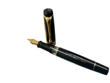 Aurora Optima Black With Gold Trim Fountain Pen NEW!