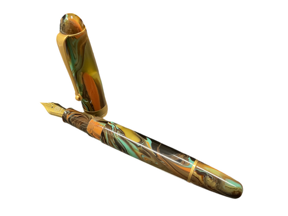 Penlux Masterpiece Delgado Peacock Piston Filling Fountain Pen NEW!