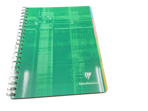 Clairefontaine Wire Bound 8x11 with Tabs and Colors Graph Paper Notebook