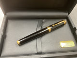 Aurora Fountain Pen Talentum Black with Gold Trim, 14K Gold Nib NEW!