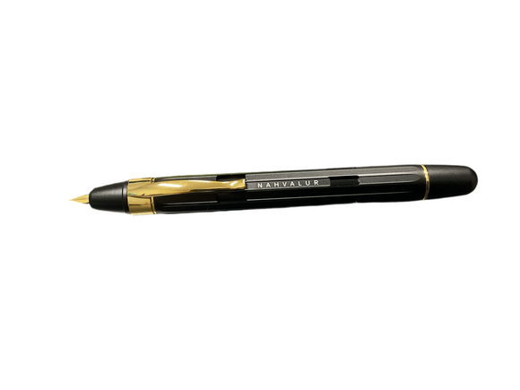Nahvalur Eclipse Black with Gold Trim Fountain Pen