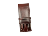 Girologio Leather 3 Pen Case your choice of Saddle Tan, Antique Brown, Black or Oxblood