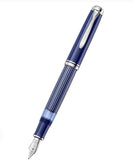 Pelikan Fountain Pen M815 Metal Striped Blue NEW!