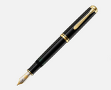 Pelikan Fountain Pen Souveran M 1000 Black with Gold Trim NEW!