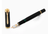 Pelikan Fountain Pen Souveran M 1000 Black with Gold Trim NEW!