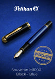 PRE-ORDER Pelikan M1000 Black and Blue U.S. Exclusive NEW!
