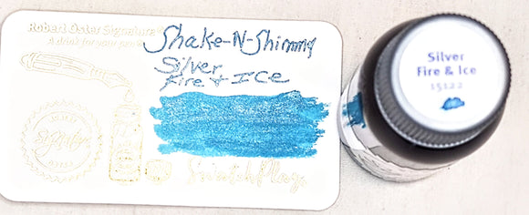 Robert Oster Shake-N-Shimmy Silver Fire and Ice Fountain Pen Ink