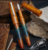 Benu Glasog Green Dragon Hand Painted Fountain Pen  NEW!