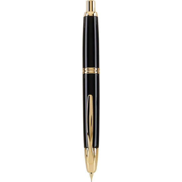 Pilot Vanishing Point Black and Gold Fountain Pen   NEW!