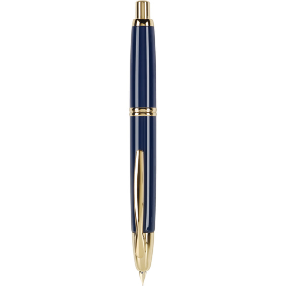 Pilot Vanishing Point Blue and Gold Fountain Pen
