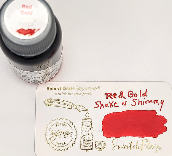 Robert Oster Shake N Shimmy Red Gold Fountain Pen Ink  50ml